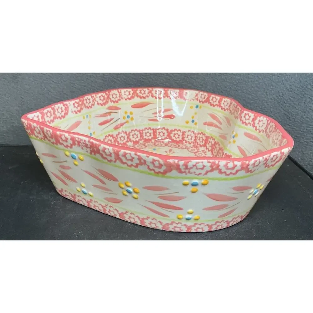 Beautiful Old World Pink Heart Shaped Baking Dish From temp-tations